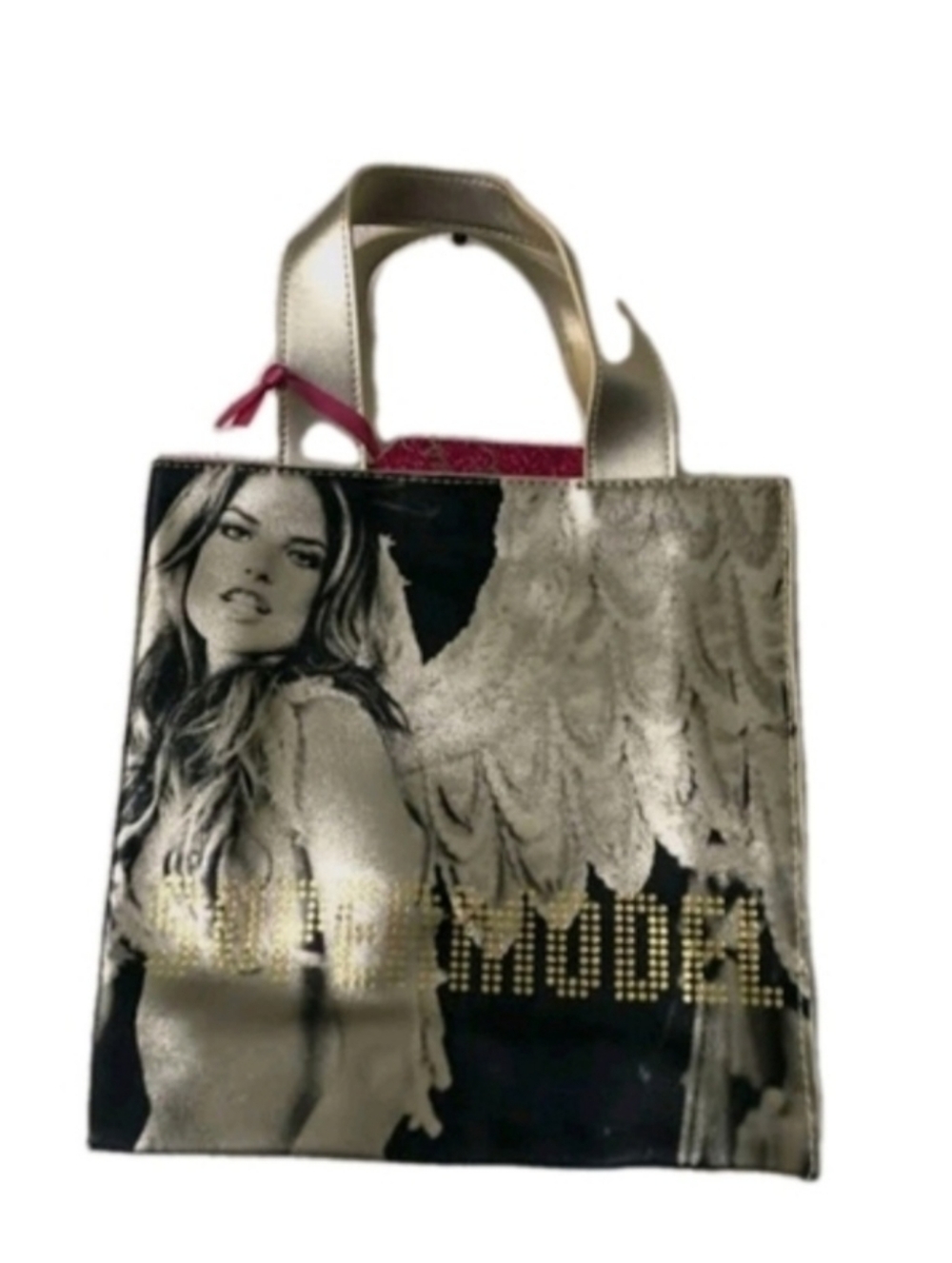 Victoria's Secret Alessandra Ambrosia Gold Metallic Mini Tote Bag